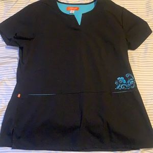Black scrub top size XL